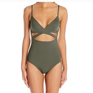 Vince Camuto Women's Wrap One-Piece (Sage Green)